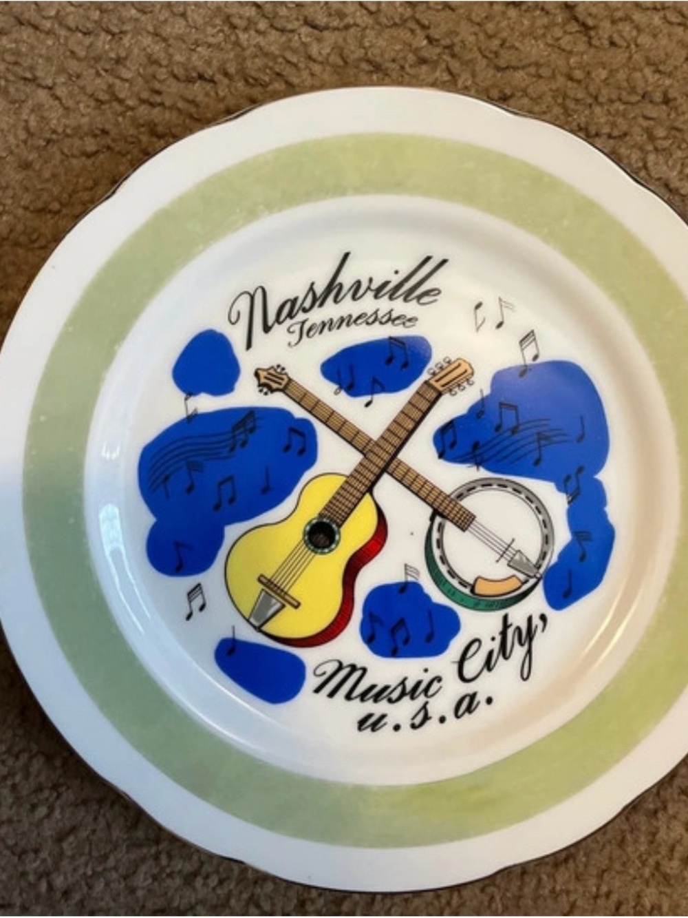 Vintage Nashville Music City decor plate